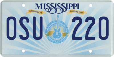 MS license plate OSU220