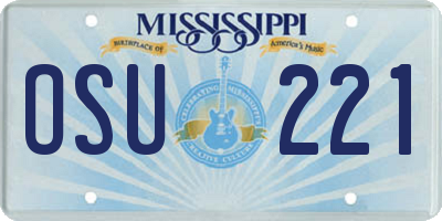 MS license plate OSU221