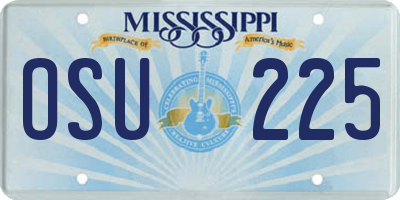 MS license plate OSU225