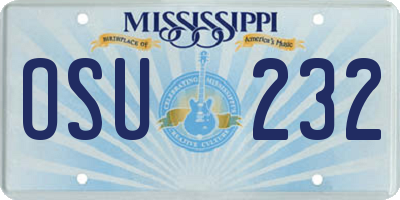 MS license plate OSU232