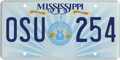 MS license plate OSU254