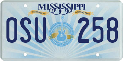 MS license plate OSU258