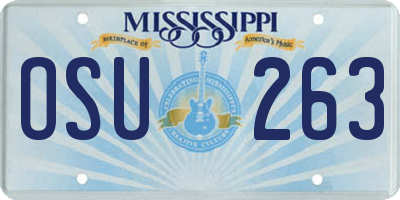 MS license plate OSU263