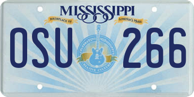 MS license plate OSU266
