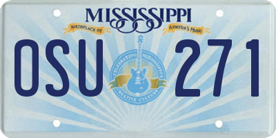 MS license plate OSU271