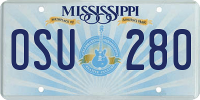 MS license plate OSU280
