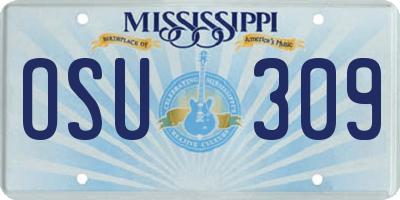 MS license plate OSU309
