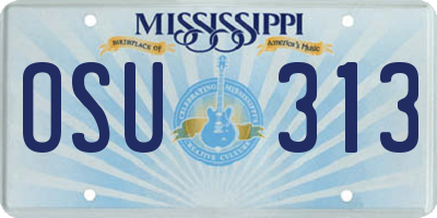 MS license plate OSU313
