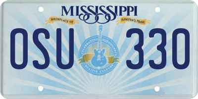 MS license plate OSU330