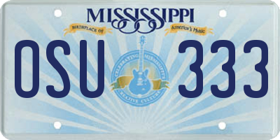 MS license plate OSU333