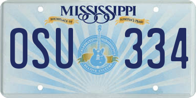 MS license plate OSU334