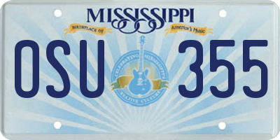MS license plate OSU355