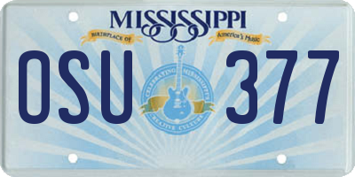 MS license plate OSU377