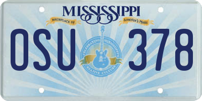 MS license plate OSU378