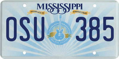 MS license plate OSU385