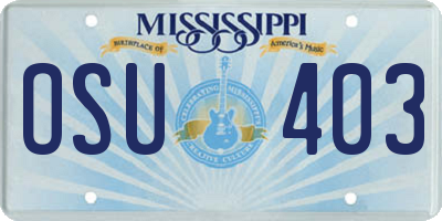 MS license plate OSU403