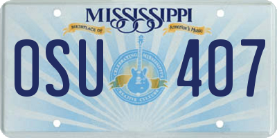 MS license plate OSU407