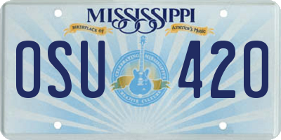 MS license plate OSU420