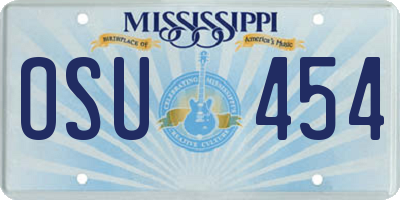 MS license plate OSU454