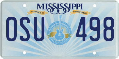 MS license plate OSU498