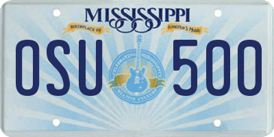MS license plate OSU500