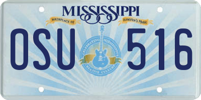 MS license plate OSU516