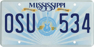 MS license plate OSU534