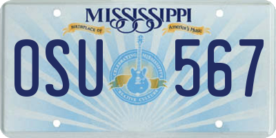 MS license plate OSU567