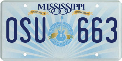 MS license plate OSU663
