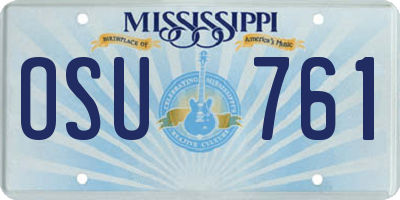 MS license plate OSU761