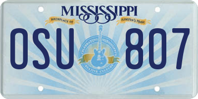 MS license plate OSU807