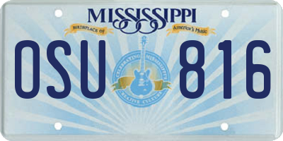MS license plate OSU816