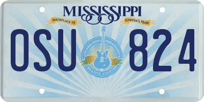 MS license plate OSU824