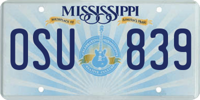 MS license plate OSU839