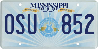 MS license plate OSU852