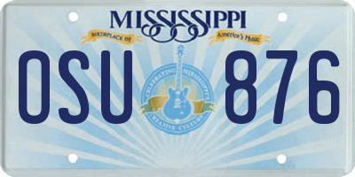 MS license plate OSU876