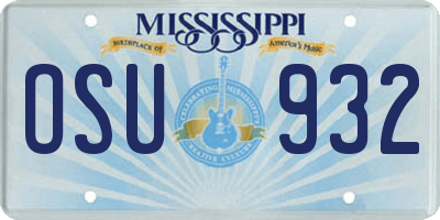 MS license plate OSU932