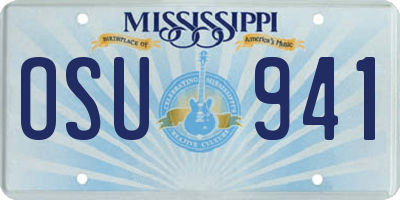 MS license plate OSU941