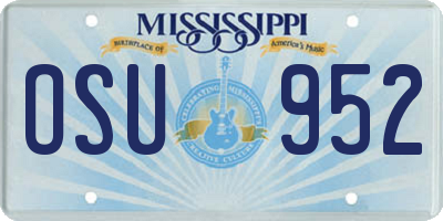 MS license plate OSU952