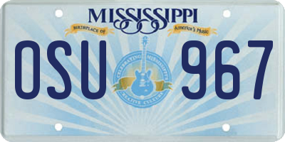 MS license plate OSU967