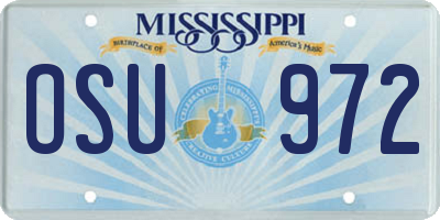 MS license plate OSU972