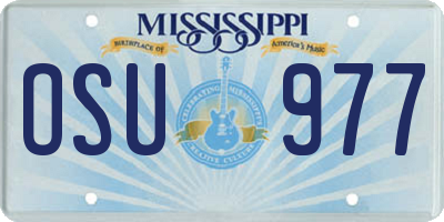 MS license plate OSU977