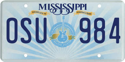 MS license plate OSU984