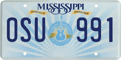 MS license plate OSU991