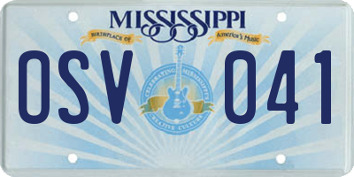 MS license plate OSV041