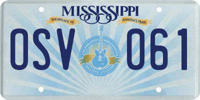 MS license plate OSV061