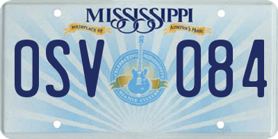 MS license plate OSV084