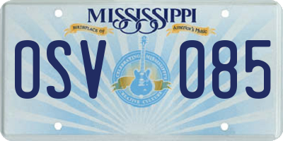 MS license plate OSV085