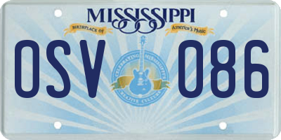 MS license plate OSV086