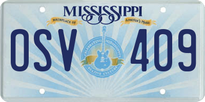 MS license plate OSV409